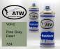 Preview: Volvo, Pine Gray Pearl, 724: 400ml Sprühdose + 400ml Klarlack - Set, von ATW Autoteile West.